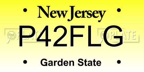 P42FLG New Jersey License Plate