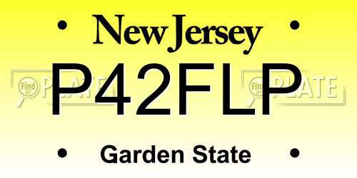 P42FLP New Jersey License Plate