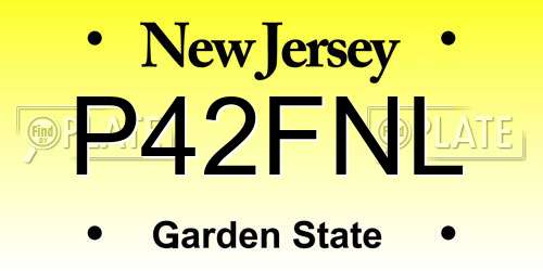 P42FNL New Jersey License Plate
