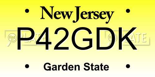 P42GDK New Jersey License Plate