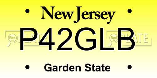 P42GLB New Jersey License Plate