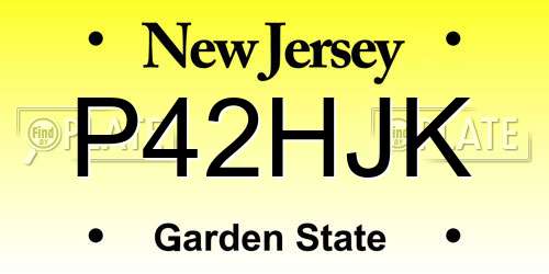 P42HJK New Jersey License Plate