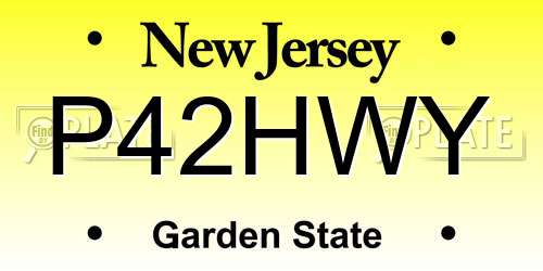 P42HWY New Jersey License Plate