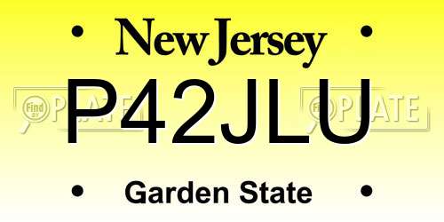 P42JLU New Jersey License Plate