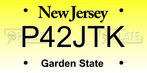 P42JTK New Jersey License Plate