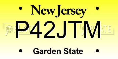 P42JTM New Jersey License Plate