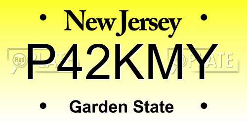 P42KMY New Jersey License Plate