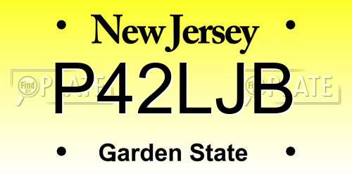 P42LJB New Jersey License Plate