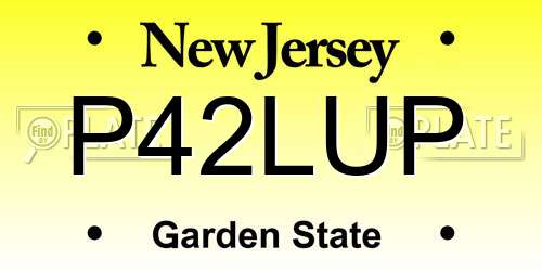 P42LUP New Jersey License Plate