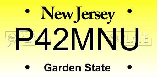P42MNU New Jersey License Plate