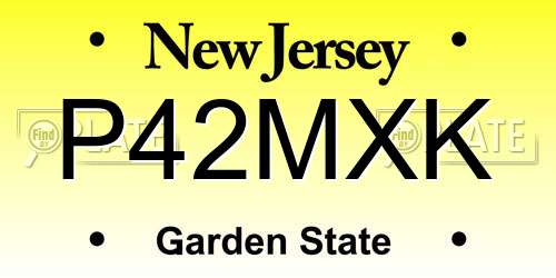 P42MXK New Jersey License Plate