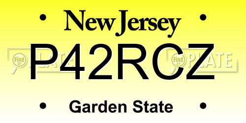 P42RCZ New Jersey License Plate