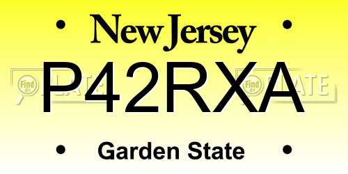 P42RXA New Jersey License Plate