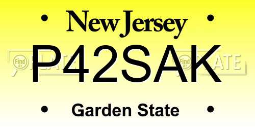 P42SAK New Jersey License Plate