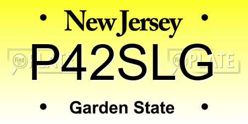 P42SLG New Jersey License Plate