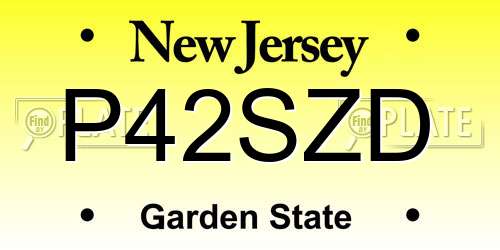 P42SZD New Jersey License Plate