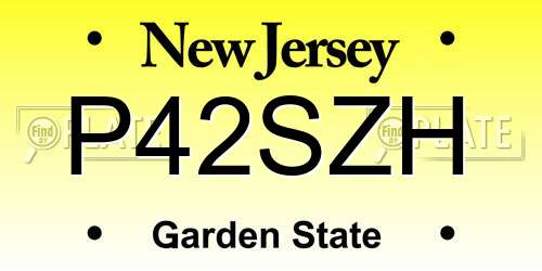 P42SZH New Jersey License Plate