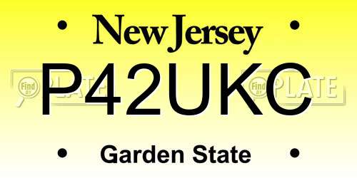 P42UKC New Jersey License Plate