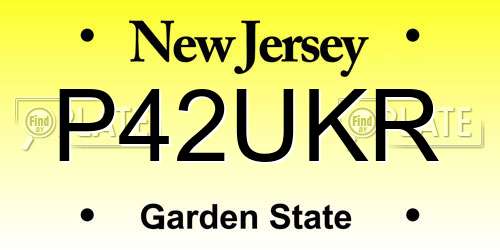 P42UKR New Jersey License Plate