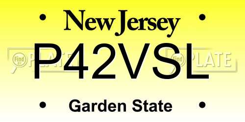 P42VSL New Jersey License Plate