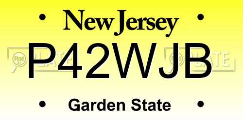 P42WJB New Jersey License Plate