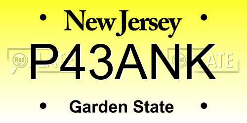 P43ANK New Jersey License Plate