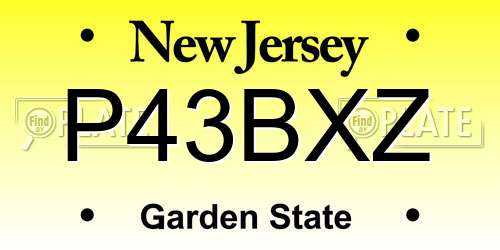 P43BXZ New Jersey License Plate