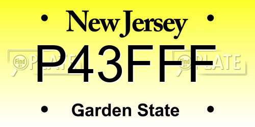 P43FFF New Jersey License Plate