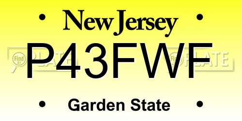 P43FWF New Jersey License Plate