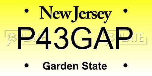 P43GAP New Jersey License Plate