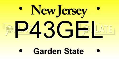 P43GEL New Jersey License Plate