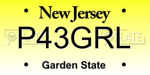 P43GRL New Jersey License Plate