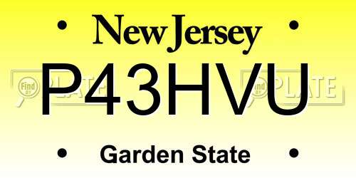 P43HVU New Jersey License Plate