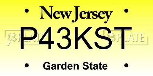 P43KST New Jersey License Plate