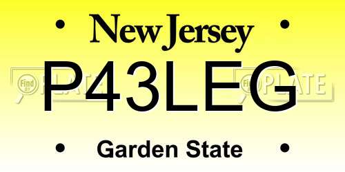 P43LEG New Jersey License Plate