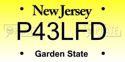 P43LFD New Jersey License Plate
