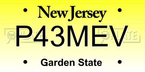 P43MEV New Jersey License Plate