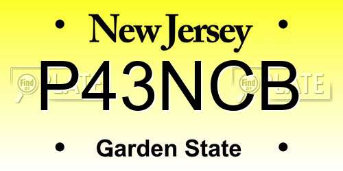 P43NCB New Jersey License Plate