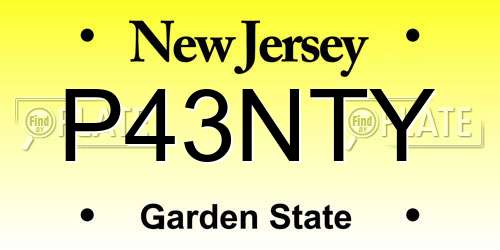 P43NTY New Jersey License Plate