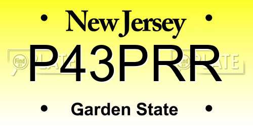 P43PRR New Jersey License Plate