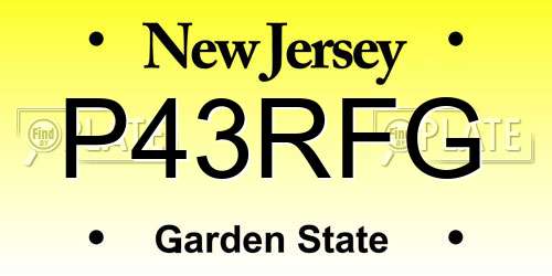 P43RFG New Jersey License Plate