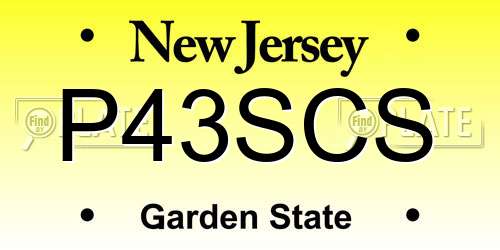 P43SCS New Jersey License Plate