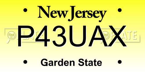 P43UAX New Jersey License Plate