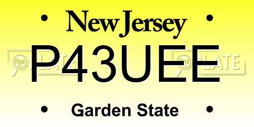 P43UEE New Jersey License Plate