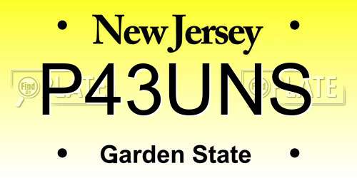P43UNS New Jersey License Plate