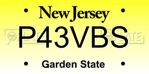 P43VBS New Jersey License Plate