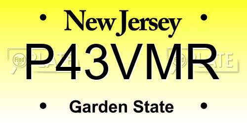 P43VMR New Jersey License Plate