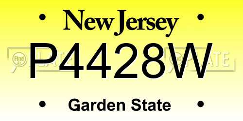 P4428W New Jersey License Plate