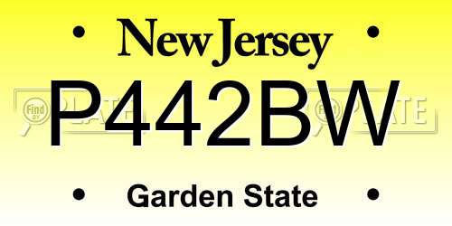P442BW New Jersey License Plate