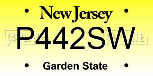 P442SW New Jersey License Plate